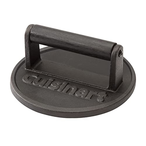 Cuisinart 6.5" Cast Iron Smashed Burger Press, Juicy and Crispy