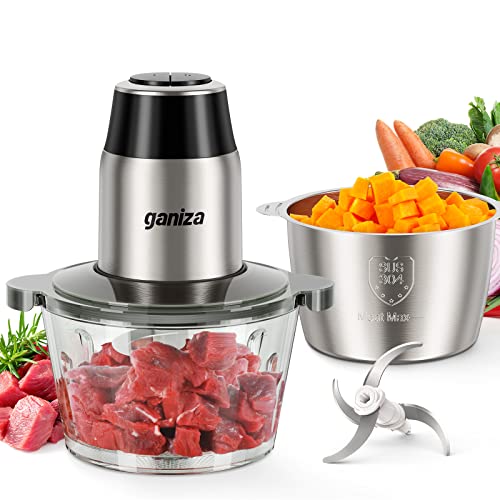 GANIZA Food Processors, Electric Food Chopper with Meat Grinder &