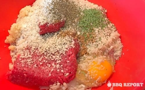 BBQ meatloaf ingredients together
