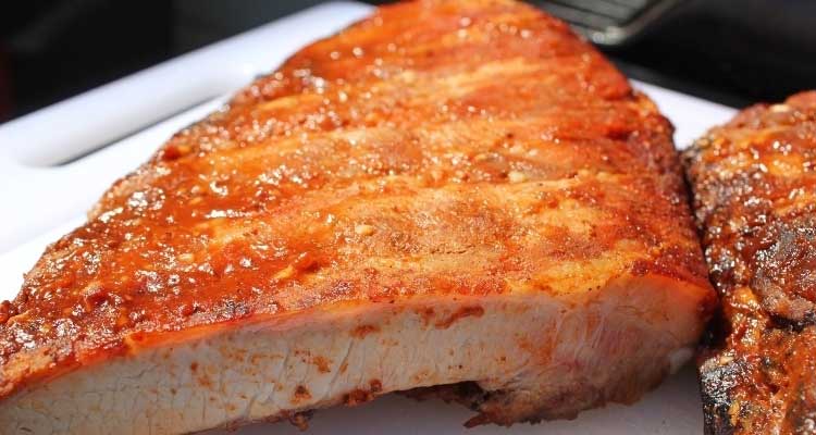 Sweet and Sour Barbecue Spareribs Smoked on a Gas Grill