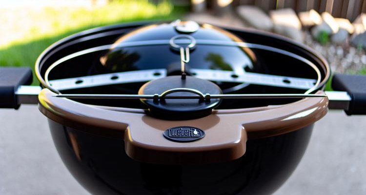 Weber 2290 rotisserie ring installed on 22 inch charcoal kettle grill