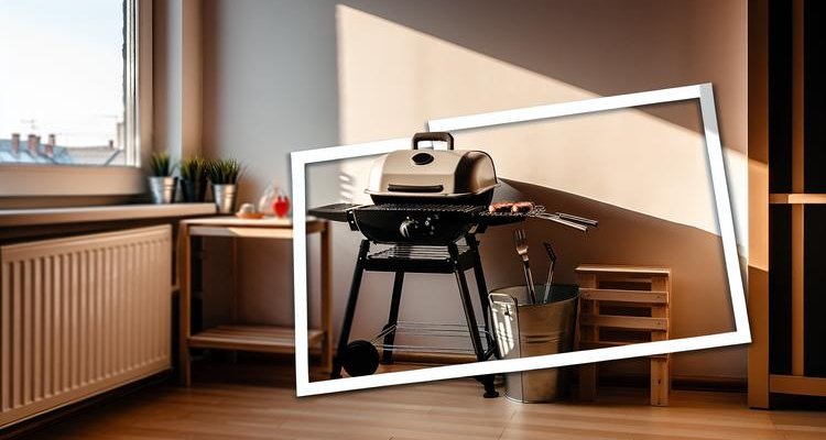 Compact grills stored efficiently in small apartment storage closet