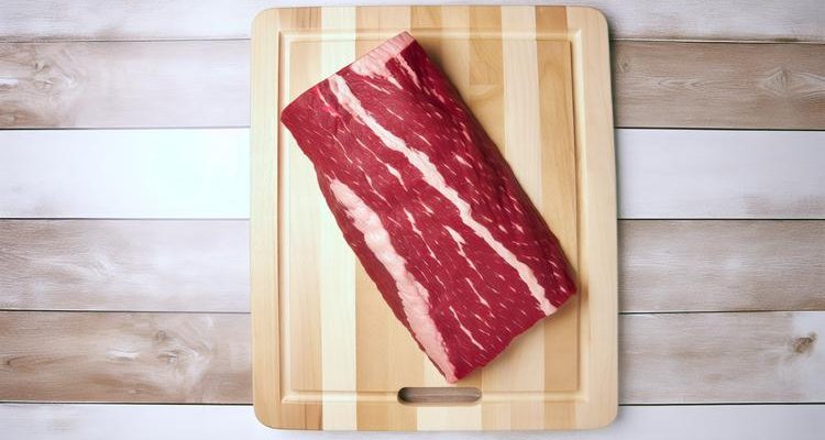 Brisket flat showing clear muscle grain direction running lengthwise