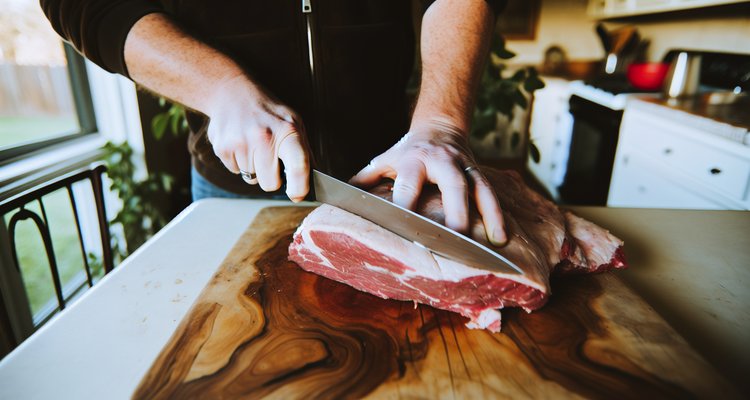 Trimming fat cap on competition brisket to quarter inch