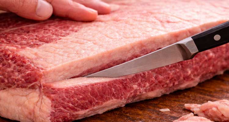 Trimming fat cap to 1/4 inch