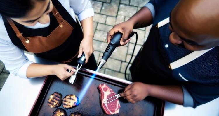 Proper Kitchen Torch Technique and Hand Position for Meat Searing