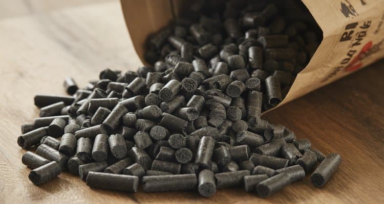 Charcoal pellets closeup