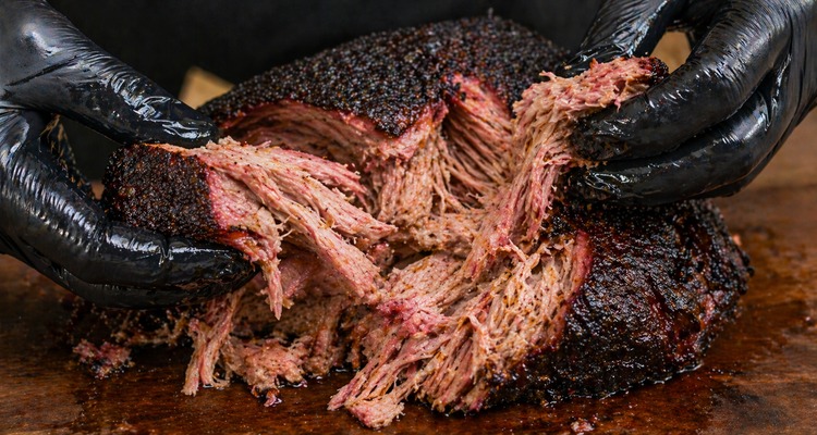 Guide to BBQ Bark — dark crusty exterior on smoked brisket showing smoke ring