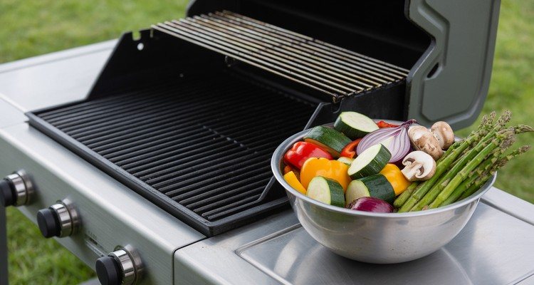 Cut vegetables tossed with olive oil before grilling