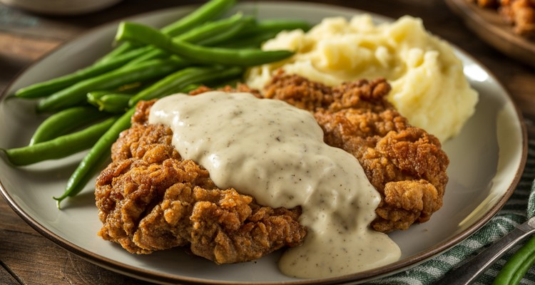 Country Fried Steak: Crispy Breading & Creamy Pan Gravy